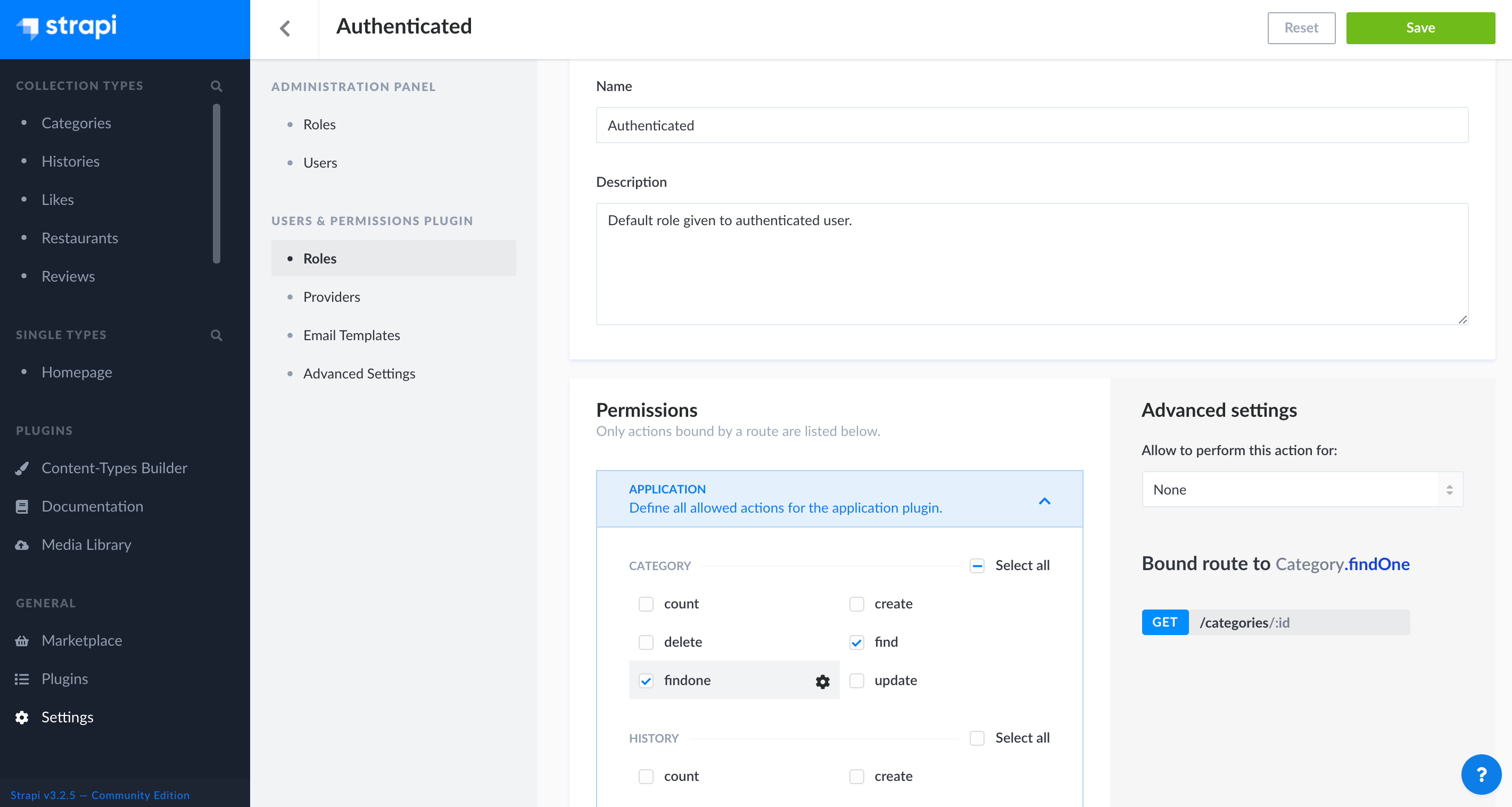 Configuring a role for end-users